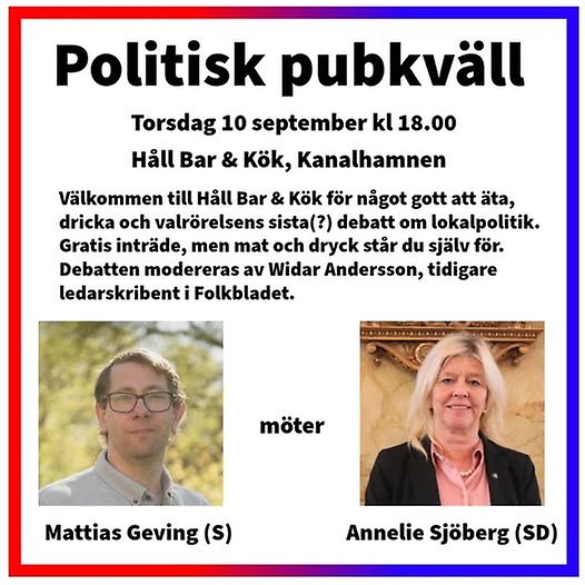 Politisk pubkväll med debatt