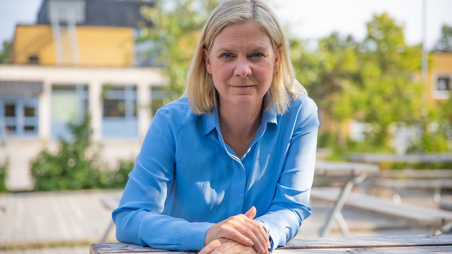 Valspurt med Magdalena Andersson i Bredäng